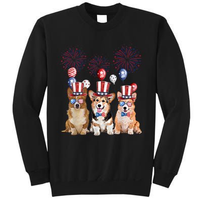 Corgi 4th Of July Dog Lover Men Women American Flag Sweatshirt