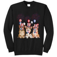 Corgi 4th Of July Dog Lover Men Women American Flag Tall Sweatshirt