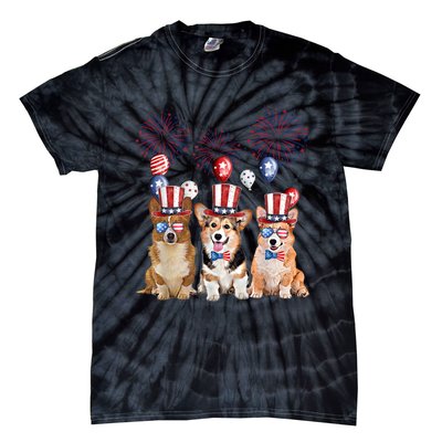 Corgi 4th Of July Dog Lover Men Women American Flag Tie-Dye T-Shirt