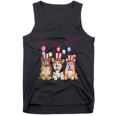 Corgi 4th Of July Dog Lover Men Women American Flag Tank Top