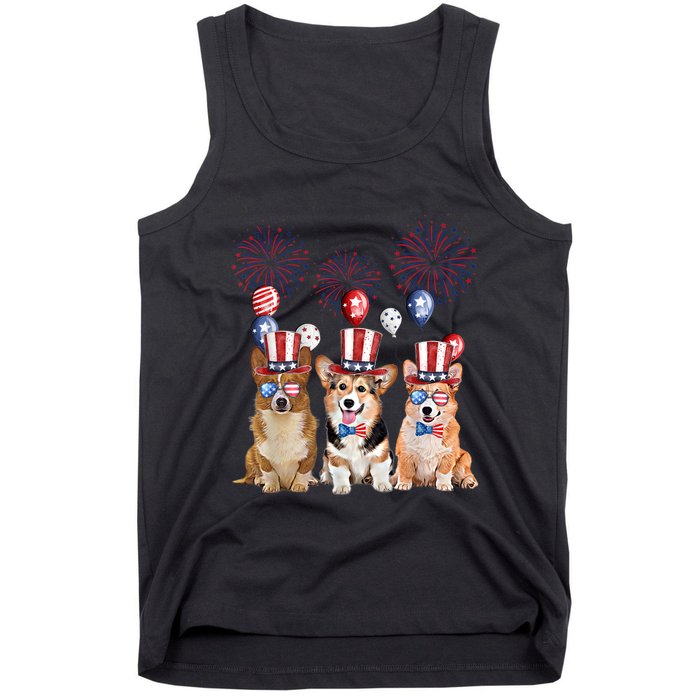 Corgi 4th Of July Dog Lover Men Women American Flag Tank Top