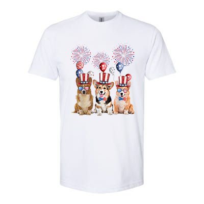 Corgi 4th Of July Dog Lover Men Women American Flag Softstyle CVC T-Shirt