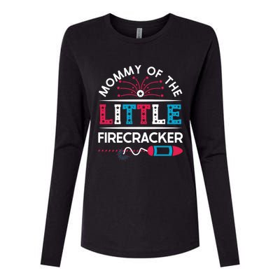 Cool 4th Of July Gift Mommy Of The Little Firecracker Meaningful Gift Womens Cotton Relaxed Long Sleeve T-Shirt