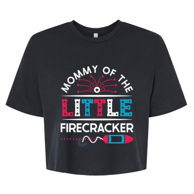 Cool 4th Of July Gift Mommy Of The Little Firecracker Meaningful Gift Bella+Canvas Jersey Crop Tee