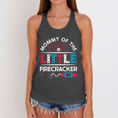 Cool 4th Of July Gift Mommy Of The Little Firecracker Meaningful Gift Women's Knotted Racerback Tank