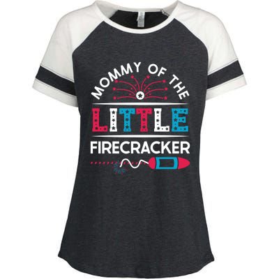 Cool 4th Of July Gift Mommy Of The Little Firecracker Meaningful Gift Enza Ladies Jersey Colorblock Tee