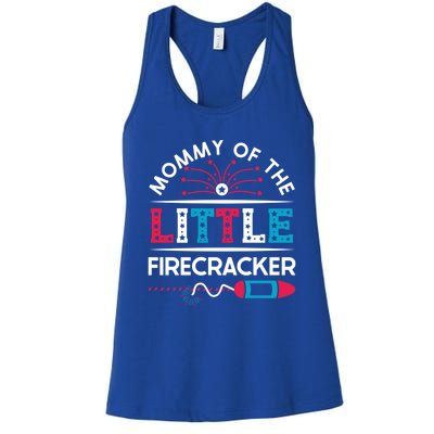 Cool 4th Of July Gift Mommy Of The Little Firecracker Meaningful Gift Women's Racerback Tank