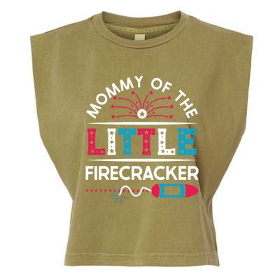 Cool 4th Of July Gift Mommy Of The Little Firecracker Meaningful Gift Garment-Dyed Women's Muscle Tee