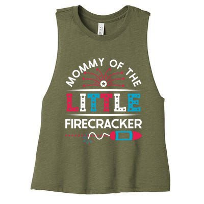 Cool 4th Of July Gift Mommy Of The Little Firecracker Meaningful Gift Women's Racerback Cropped Tank