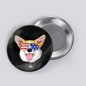 Corgi 4th Of July American Sunglasses Dog Puppy USA Dog Button