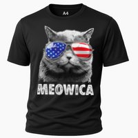 Cat 4th Of July Meowica American Flag Sunglasses Cooling Performance Crew T-Shirt