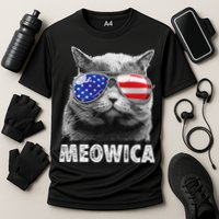 Cat 4th Of July Meowica American Flag Sunglasses Cooling Performance Crew T-Shirt
