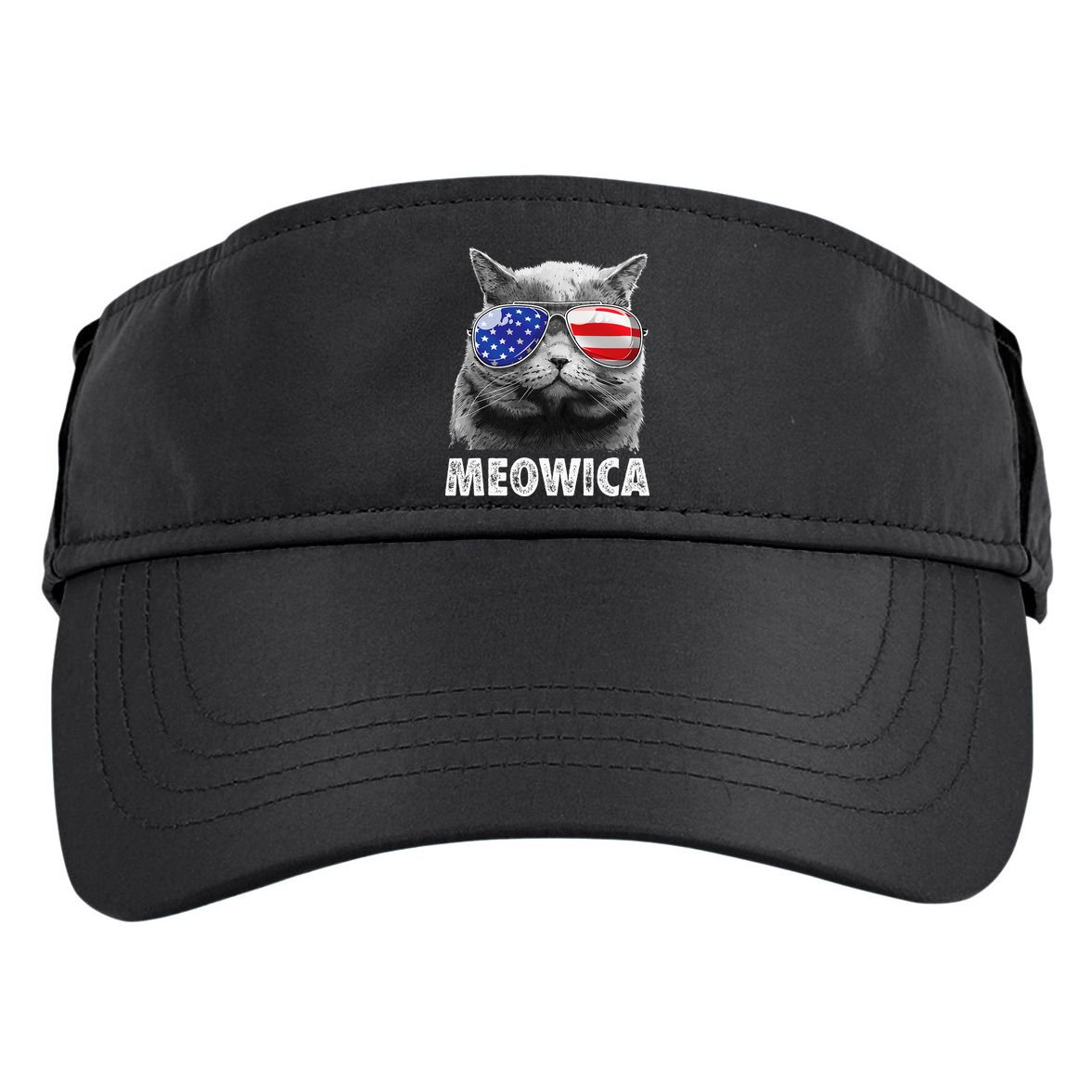 Cat 4th Of July Meowica American Flag Sunglasses Adult Drive Performance Visor