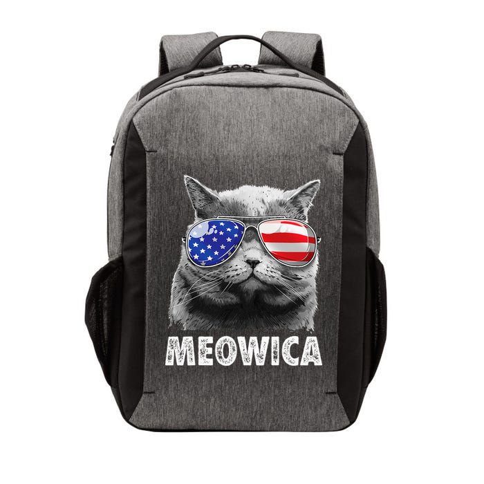 Cat 4th Of July Meowica American Flag Sunglasses Vector Backpack