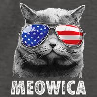 Cat 4th Of July Meowica American Flag Sunglasses Vector Backpack