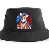 Corgi 4th Of July American Sunglasses Dog Puppy USA Corgi Sustainable Bucket Hat