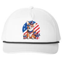 Corgi 4th Of July American Sunglasses Dog Puppy USA Corgi Snapback Five-Panel Rope Hat