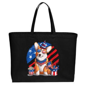 Corgi 4th Of July American Sunglasses Dog Puppy USA Corgi Cotton Canvas Jumbo Tote