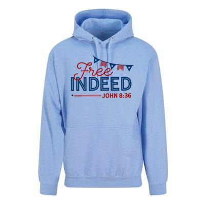 Christian 4th Of July Patriotic Free Indeed Unisex Surf Hoodie