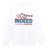 Christian 4th Of July Patriotic Free Indeed Premium Crewneck Sweatshirt