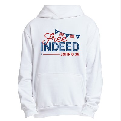 Christian 4th Of July Patriotic Free Indeed Urban Pullover Hoodie