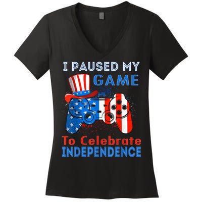 Celebrate 4th Of July America Independence July 4th Women's V-Neck T-Shirt