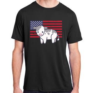 Cow 4th Of July Patriotic Usa American Flag Kawaii Lover Gift Adult ChromaSoft Performance T-Shirt