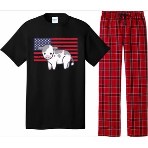 Cow 4th Of July Patriotic Usa American Flag Kawaii Lover Gift Pajama Set