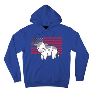 Cow 4th Of July Patriotic Usa American Flag Kawaii Lover Gift Hoodie