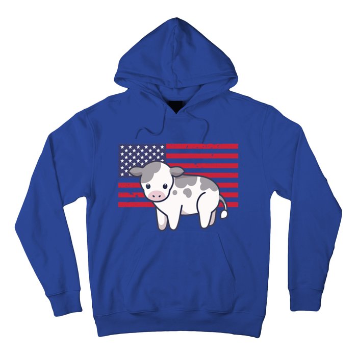 Cow 4th Of July Patriotic Usa American Flag Kawaii Lover Gift Hoodie