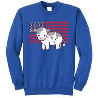 Cow 4th Of July Patriotic Usa American Flag Kawaii Lover Gift Sweatshirt