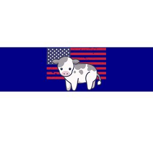 Cow 4th Of July Patriotic Usa American Flag Kawaii Lover Gift Bumper Sticker