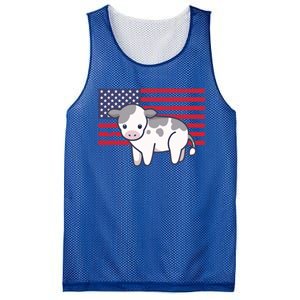 Cow 4th Of July Patriotic Usa American Flag Kawaii Lover Gift Mesh Reversible Basketball Jersey Tank