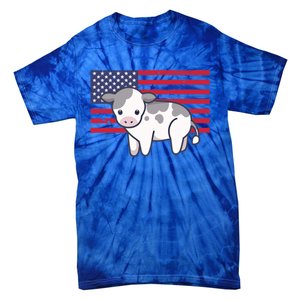 Cow 4th Of July Patriotic Usa American Flag Kawaii Lover Gift Tie-Dye T-Shirt