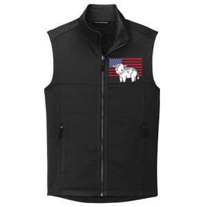 Cow 4th Of July Patriotic Usa American Flag Kawaii Lover Gift Collective Smooth Fleece Vest