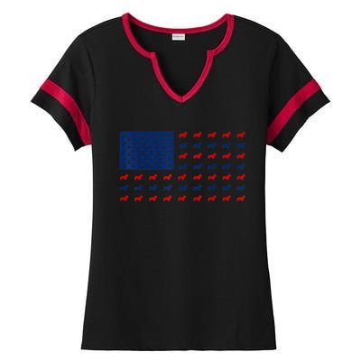 Corgi 4th Of July USA American Flag Dog Owner Men Women Ladies Halftime Notch Neck Tee