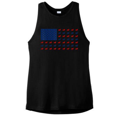 Corgi 4th Of July USA American Flag Dog Owner Men Women Ladies PosiCharge Tri-Blend Wicking Tank