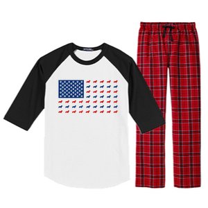 Corgi 4th Of July USA American Flag Dog Owner Men Women Raglan Sleeve Pajama Set