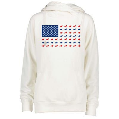 Corgi 4th Of July USA American Flag Dog Owner Men Women Womens Funnel Neck Pullover Hood