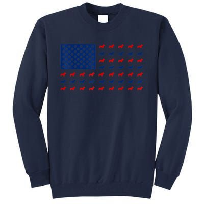 Corgi 4th Of July USA American Flag Dog Owner Men Women Tall Sweatshirt