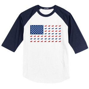 Corgi 4th Of July USA American Flag Dog Owner Men Women Baseball Sleeve Shirt