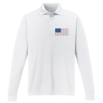 Corgi 4th Of July USA American Flag Dog Owner Men Women Performance Long Sleeve Polo