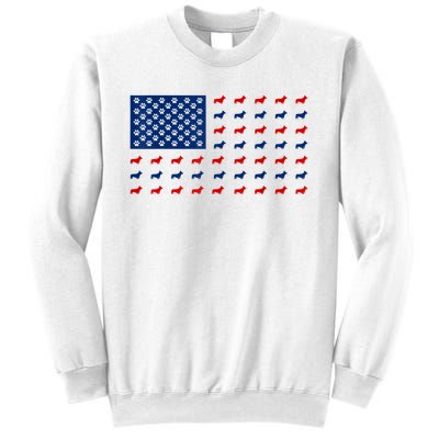 Corgi 4th Of July USA American Flag Dog Owner Men Women Sweatshirt