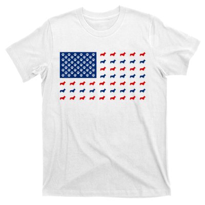 Corgi 4th Of July USA American Flag Dog Owner Men Women T-Shirt