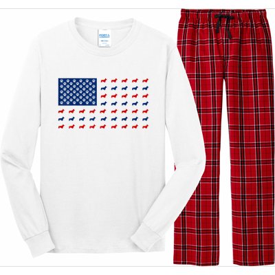 Corgi 4th Of July USA American Flag Dog Owner Men Women Long Sleeve Pajama Set