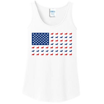 Corgi 4th Of July USA American Flag Dog Owner Men Women Ladies Essential Tank