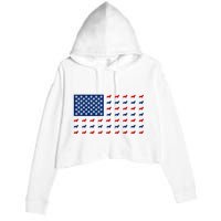 Corgi 4th Of July USA American Flag Dog Owner Men Women Crop Fleece Hoodie