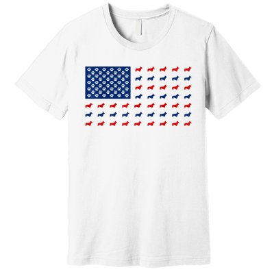 Corgi 4th Of July USA American Flag Dog Owner Men Women Premium T-Shirt