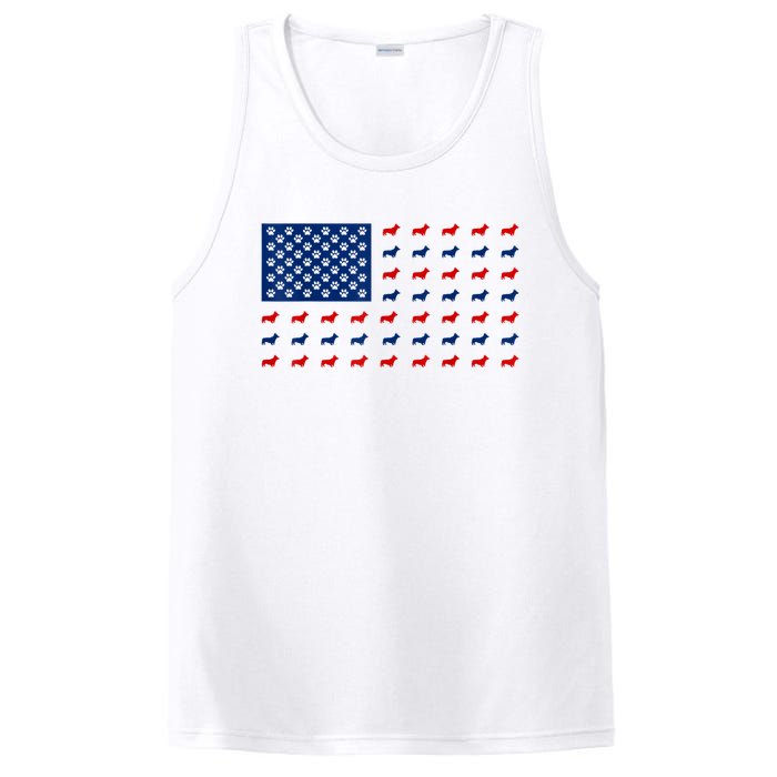 Corgi 4th Of July USA American Flag Dog Owner Men Women PosiCharge Competitor Tank