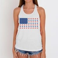 Corgi 4th Of July USA American Flag Dog Owner Men Women Women's Knotted Racerback Tank